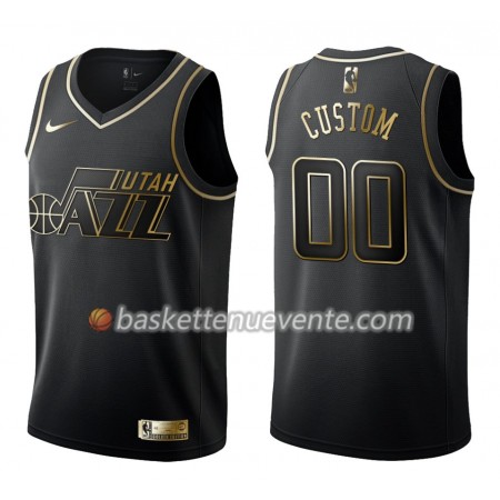 Maillot Basket Utah Jazz Personnalisé Nike Noir Gold Edition Swingman - Homme
